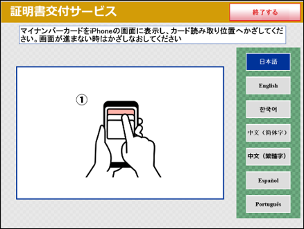 iPhoneの読み取り
